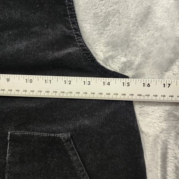 Vanilla Star Dress Womens 5 Juniors Black Corduroy Jumper Overalls Mini Casual - Picture 3 of 9